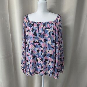 Lane Bryant Multicolor Geometric Blouse